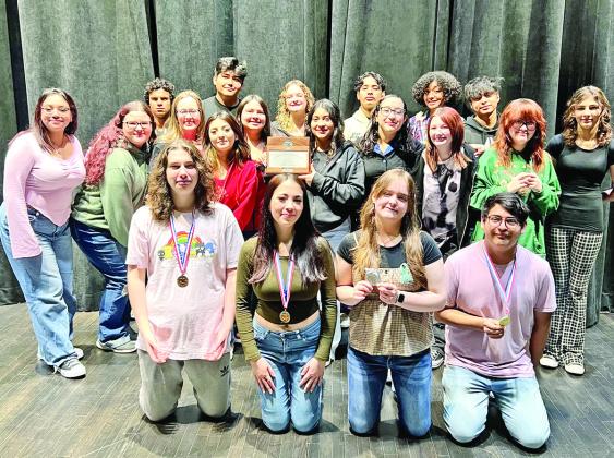 Members of the Mount Pleasant High School cast and crew of Wit COURTESY PHOTO