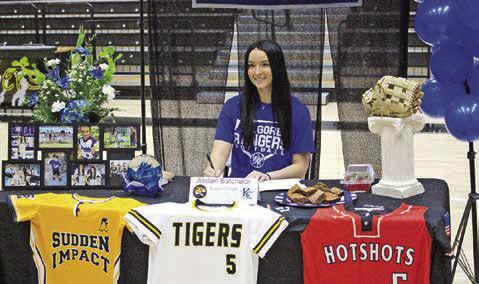 Mount Pleasant softball player Jordan Batchelor signed her letter of intent to play at Kilgore College. The Rangers are 1-7 thus far this season. COURTESY PHOTO